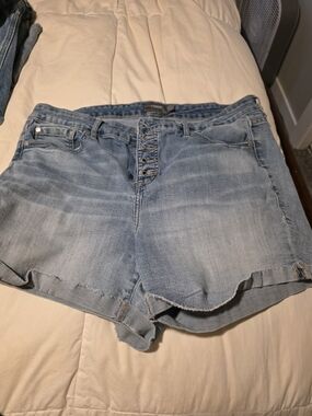 Light Blue TORRID Denim Button-Fly Women’s Shorts